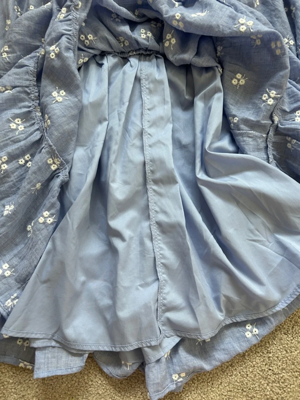 Altar’d State Blue Floral Long Sleeve Dress - Picture 5 of 5